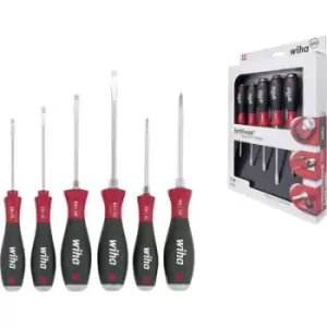 Image of Wiha Schraubendrehersatz 6tlg PH/ Schlitz 6kant-Klinge Soft-Fin Workshop Screwdriver set 6 Piece Slot, Phillips