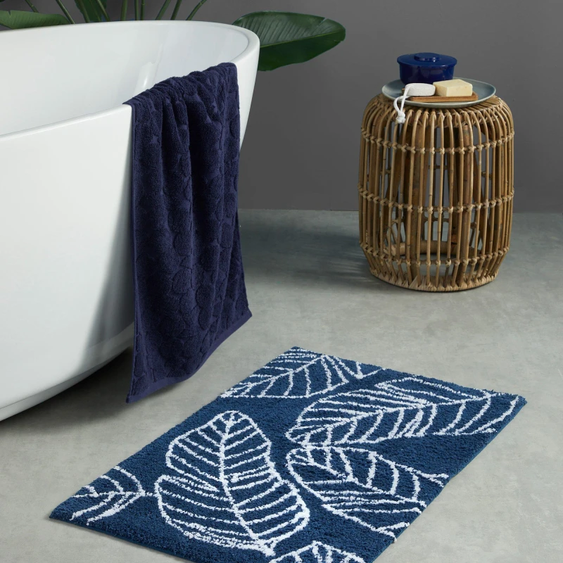 Image of Fusion 'Matteo' 100% Cotton Bath Mat Navy