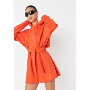 Image of Missguided Belted Sweater Mini Dress - Red