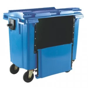 Image of Slingsby Blue 1100 Litre Wheeled Bin With Drop Down Front and Flat Lid 377974