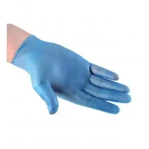 Image of Disposable Gloves Vinyl Powder Free Large Blue Pack 100 124655