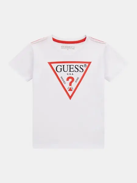 Image of Guess Kids Triangle Logo T-Shirt 14391083 White