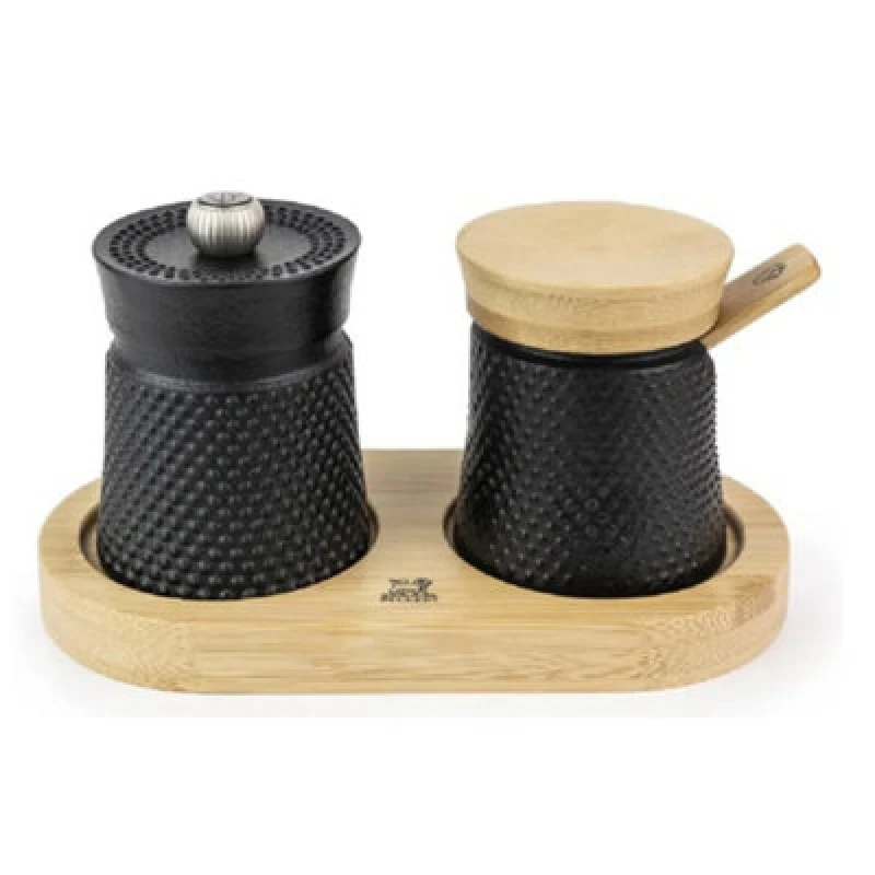 Image of Salt And Pepper Set: 8Cm Peugeot Bali Spice Palace Black Cast Iron Set