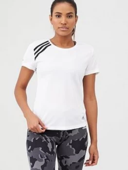 Image of adidas Run It 3S Tee - White, Size 2Xs, Women