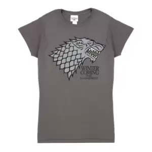 Image of Game of Thrones Womens/Ladies Stark Sigil Winter Is Coming T-Shirt (M) (Grey)