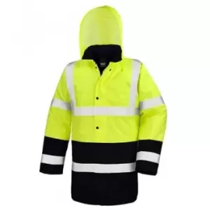Image of Result Adults Unisex Core Motorway Two Tone Safety Jacket (3XL) (Fluorescent Yellow/Black) - Fluorescent Yellow/Black