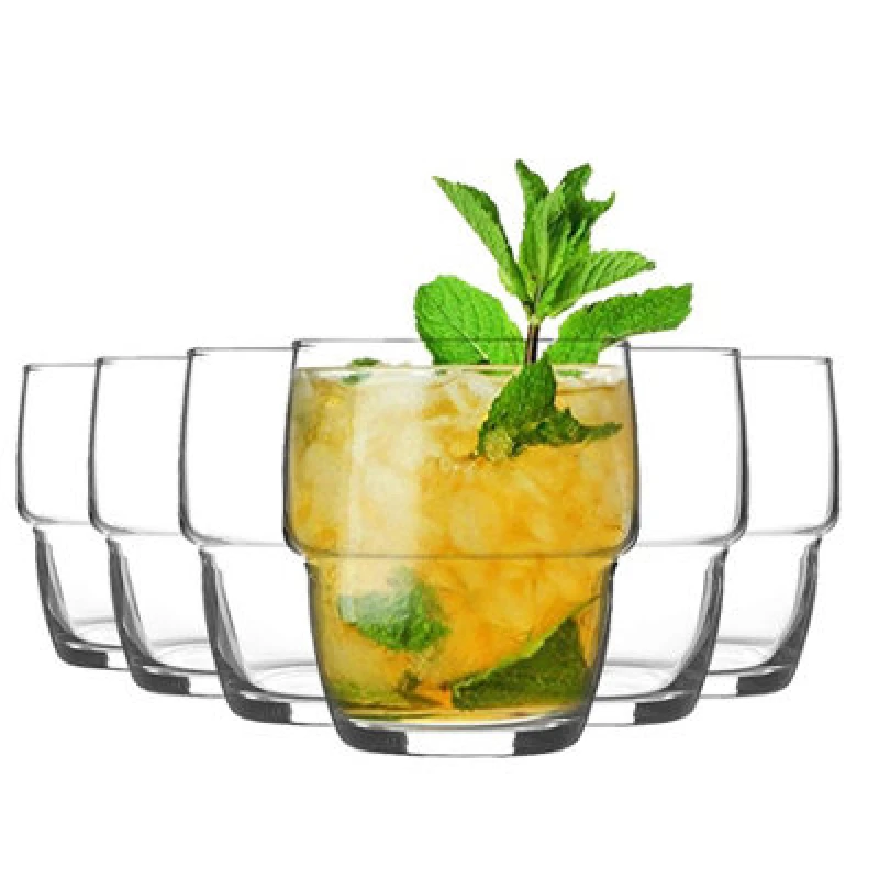 Image of LAV Galata Stacking Tumbler Glasses - 285ml - Clear - Pack of 6 Clear unisex
