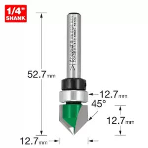 Image of Trend CRAFTPRO Bearing Guided Groove Router Cutter 12.7mm 12.7mm 1/4"