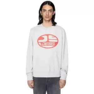 Image of Diesel Round Logo Crew Neck Sweater Mens - Black