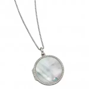 Image of Mother Of Pearl Pave Locket Pendant P4897W