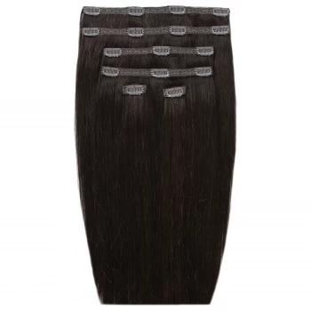 Image of Beauty Works Double Hair Set 18" Clip-In Hair Extensions (Various Shades) - Ebony 1B