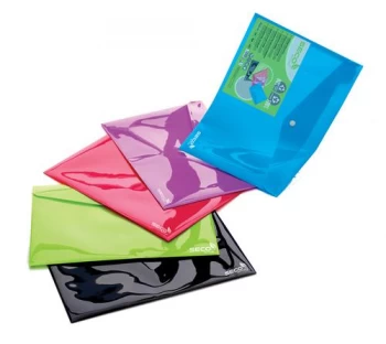 Image of Stewart A4 Popper Wallet Landscape Assorted Pack of 5 PPLSA4-AST