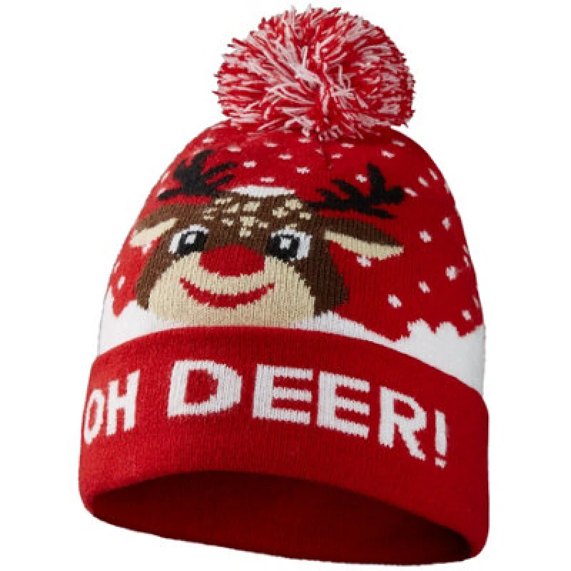 Image of Tectake Reindeer Hat With Writing - One Size Fits All - Red