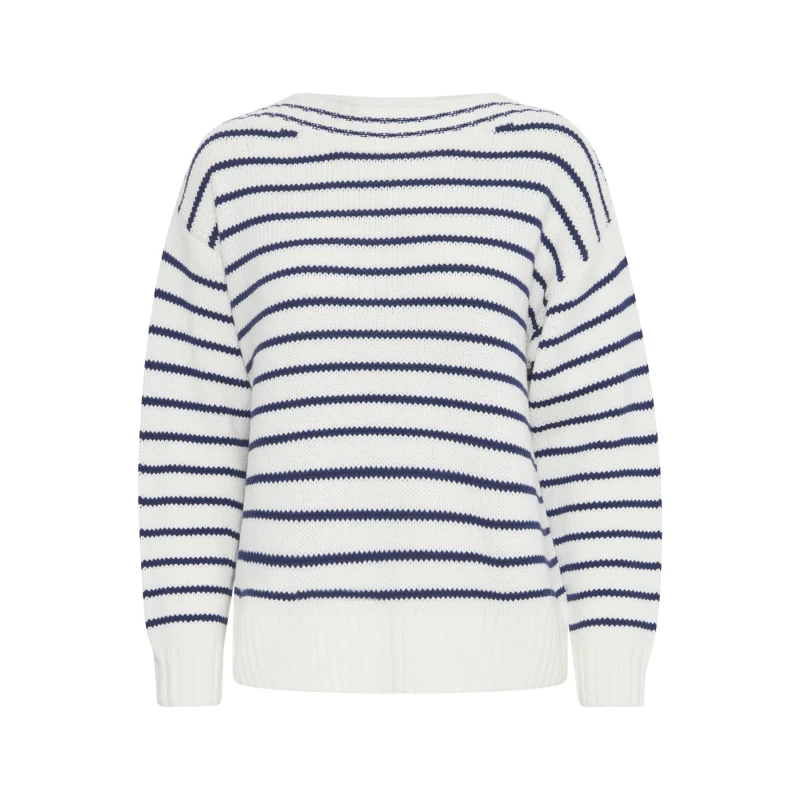 Image of b.Young Womens striped sweater b.young Nagla Blanc Female S