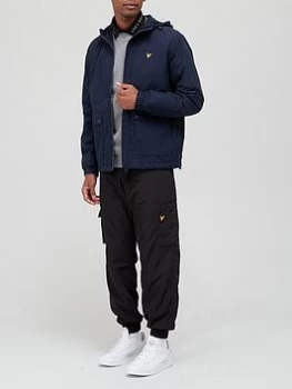 Image of Lyle & Scott Hooded Padded Jacket - Dark Navy, Dark Navy Size M Men