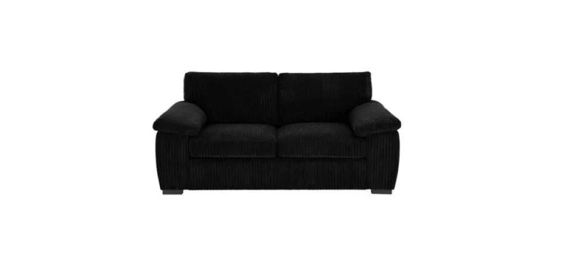 Image of LUXURY LIFE Collingdale Jumbo Cord Fabric 2 Seater Sofa Black