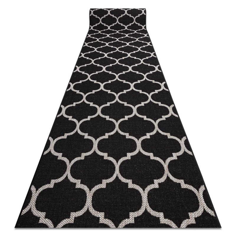 Image of RugsX Sizal Floorlux Runner in Black Size: 120cm x 170cm Black Unisex 120cm x 170 cm