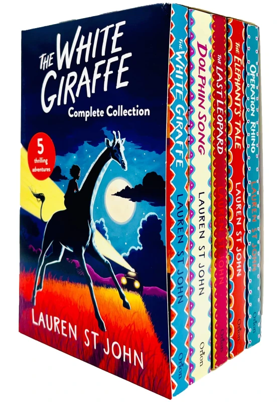 Image of The White Giraffe Complete 5 Book Collection By Lauren St John Childrens Adventure Series Lauren St John Books