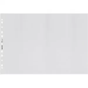 Image of Leitz Recycle Punched Pockets A3 Landscape CO2 Neutral Embossed 90% Recycled Plastic 100 Micron Pack of 25