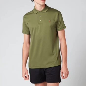 Image of Polo Ralph Lauren Mens Slim Fit Pima Polo Shirt - Army Olive - M