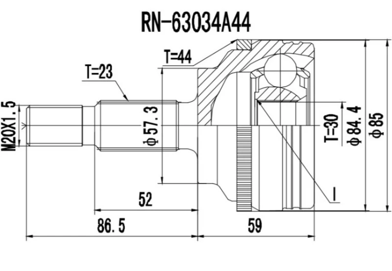 Image of PROCARO 77-RE-100 CV Joint Joint Kit,drive shaft (5)