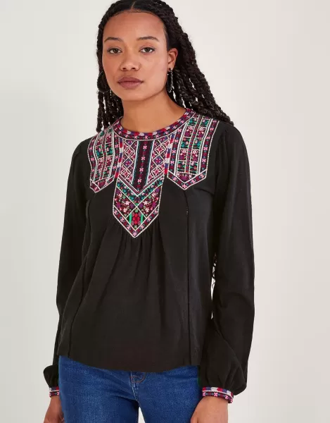 Image of Embroidered Jersey Top