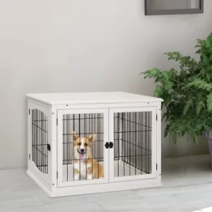 Image of PawHut MDF 3-Door Small Indoor Pet Cage White