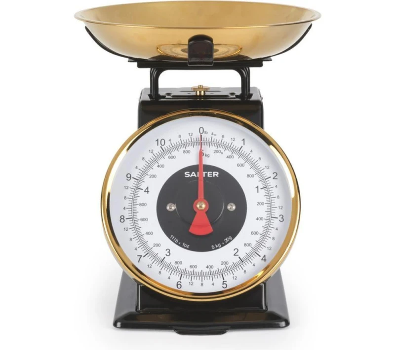 Image of SALTER Timeless Mechanical Kitchen Scale - Gold & Black, Gold,Black 5054061484922