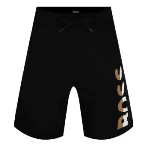 Image of Boss Iconic Fleece Shorts - Black