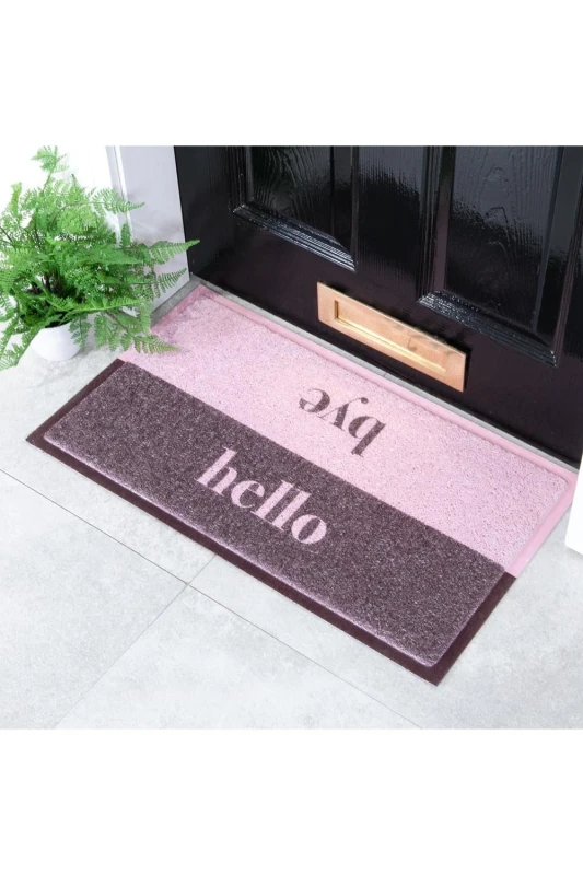 Image of Artsy Doormats Pink Hello Bye Doormat (70 X 40Cm), Pink DMW-HELLOBYEPIN