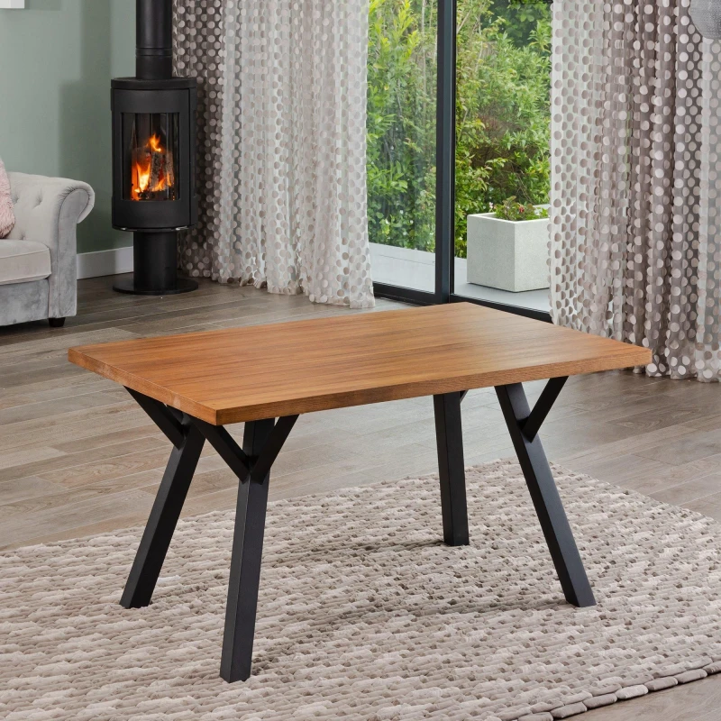 Image of Artemis Home Verona 140cm Wooden Veneer Dining Table Brown