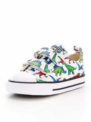 Image of Converse Chuck Taylor All Star 2v Ox Dinoverse Infant, White/Multi, Size 5