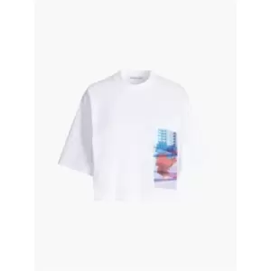 Image of Calvin Klein Jeans Motion Floral Aw Relaxed Tee - White