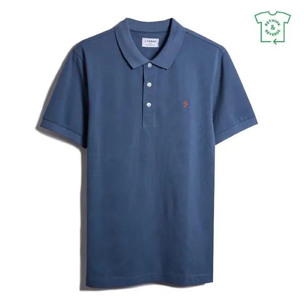 Image of Farah Blanes Short Sleeve Polo Shirt - Blue XS