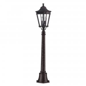 Image of 2 Light Medium Outdoor Post Lantern Grecian Bronze IP44, E14