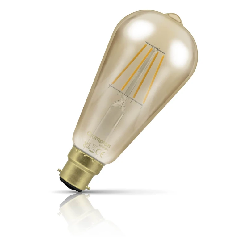 Image of Crompton LED Squirrel Cage ST64 Light Bulb B22 4.5W Dim Extra Warm White 2200K Bayonet Antique