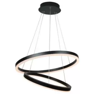 Image of Larissa Lighting - Larissa Ano Twin Ring Ceiling Pendant 60W LED Black Matt