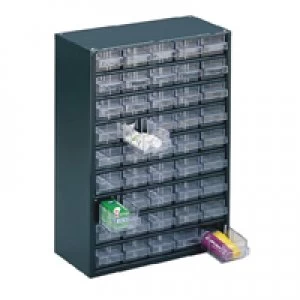Image of Slingsby Clear 45 Drawer System Dark Grey Storage Cabinet 324193