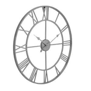 Image of Hill Interiors Skeleton Wall Clock in Silver