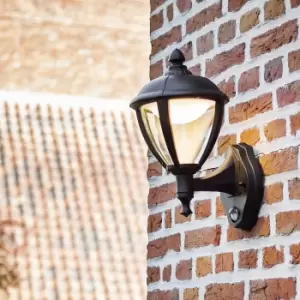 Image of Lutec Unite LED PIR Outdoor Wall Light - Black