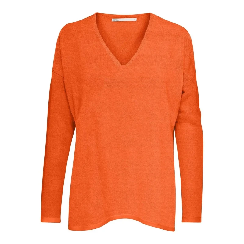 Image of Only Womens v-neck sweater Only Onlamalia Orange Female M