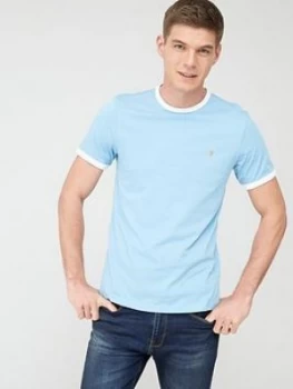 Image of Farah Groves Ringer T-Shirt - Light Blue