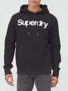 Image of Superdry Core Logo Hoodie - Black, Size S, Men