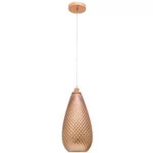 Image of Fremont 18cm Dome Pendant Ceiling Light Rose Gold Glass, Metal LED E27 - Merano