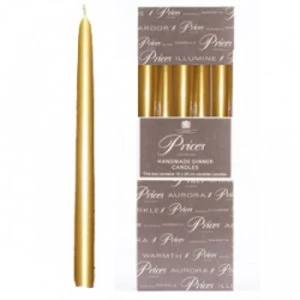 Image of Price's Candles Venetian 10" Candle Pack 10 Gold