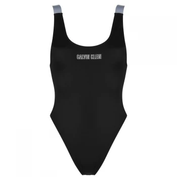 Image of Calvin Klein Scoop One Piece Swimsuit - Black
