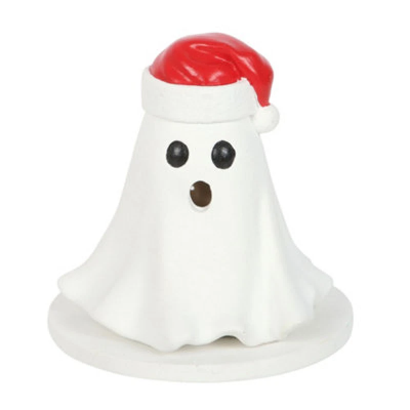 Image of Something Different Something Different Ghost Santa Hat Incense Cone Holder in White White One Size Unisex 5063750945583