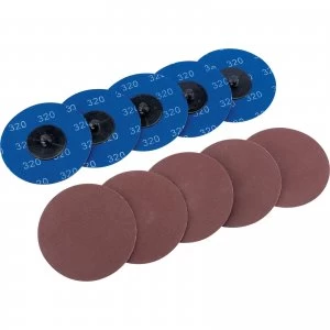 Image of Draper 50mm Diameter Aluminium Oxide Sanding Disc 75mm 320g Pack of 10