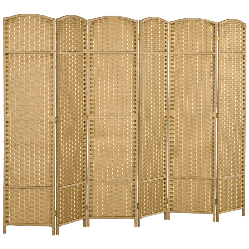 Image of HOMCOM 6 Panel Folding Room Divider - Privacy Screen - 240 x 170cm TJ Hughes Natural 5061025094769