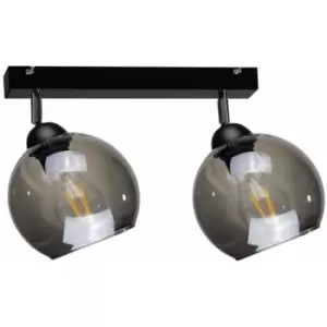 Image of Keter Yuno Twin Ceiling Spotlight Black, 50cm, 2x E27
